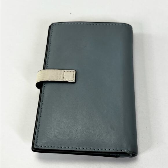 Dusty Blue Genuine Leather Slim Wallet - Picture 6 of 6